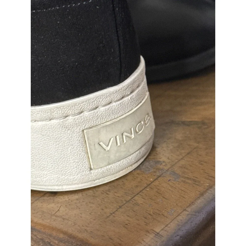 Vince Warren Platform Slip-On Sneakers Black Suede Women’s 8.5 Minimalist Luxe